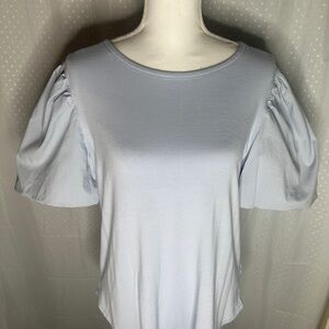 Cupio Soft Blue Puff Sleeve Blouse